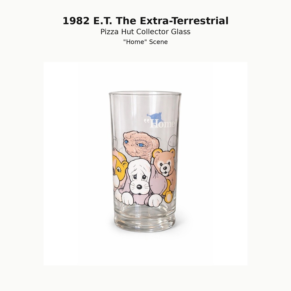 Vintage 1982 ET The Extra-Terrestrial Pizza Hut Collector Glass Home Scene Retro